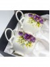 Porcelain Pansies 2 Cups and 2 Saucers With Gift Box